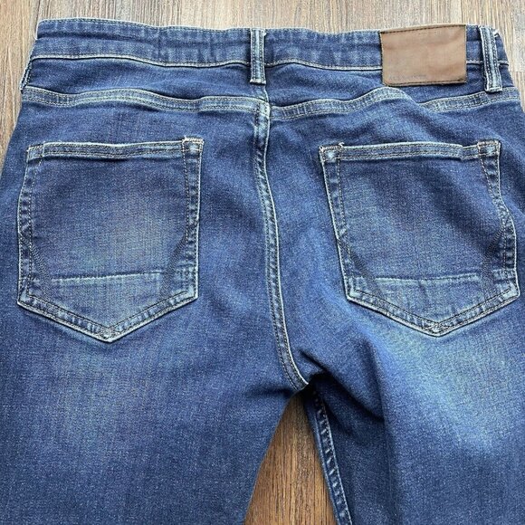 All Saints Rex Jeans Stretch Slim Fit Dark Blue Denim Button Fly Men’s 32 x 32 - Picture 4 of 10